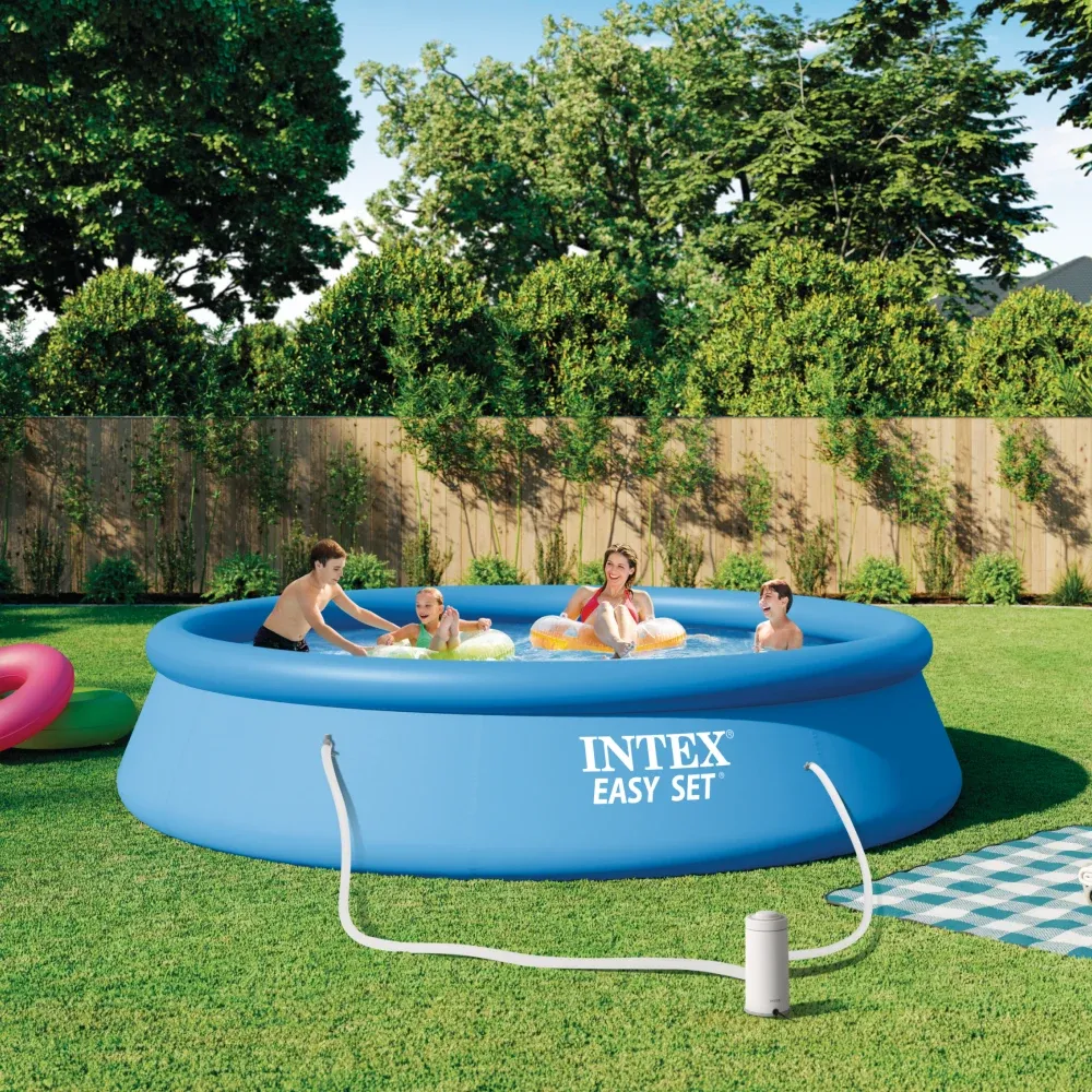 Piscină gonflabilă Easy Set 396×84 cm, 7290 L, cu pompă de filtrare 2006 L/h, Intex (28142)