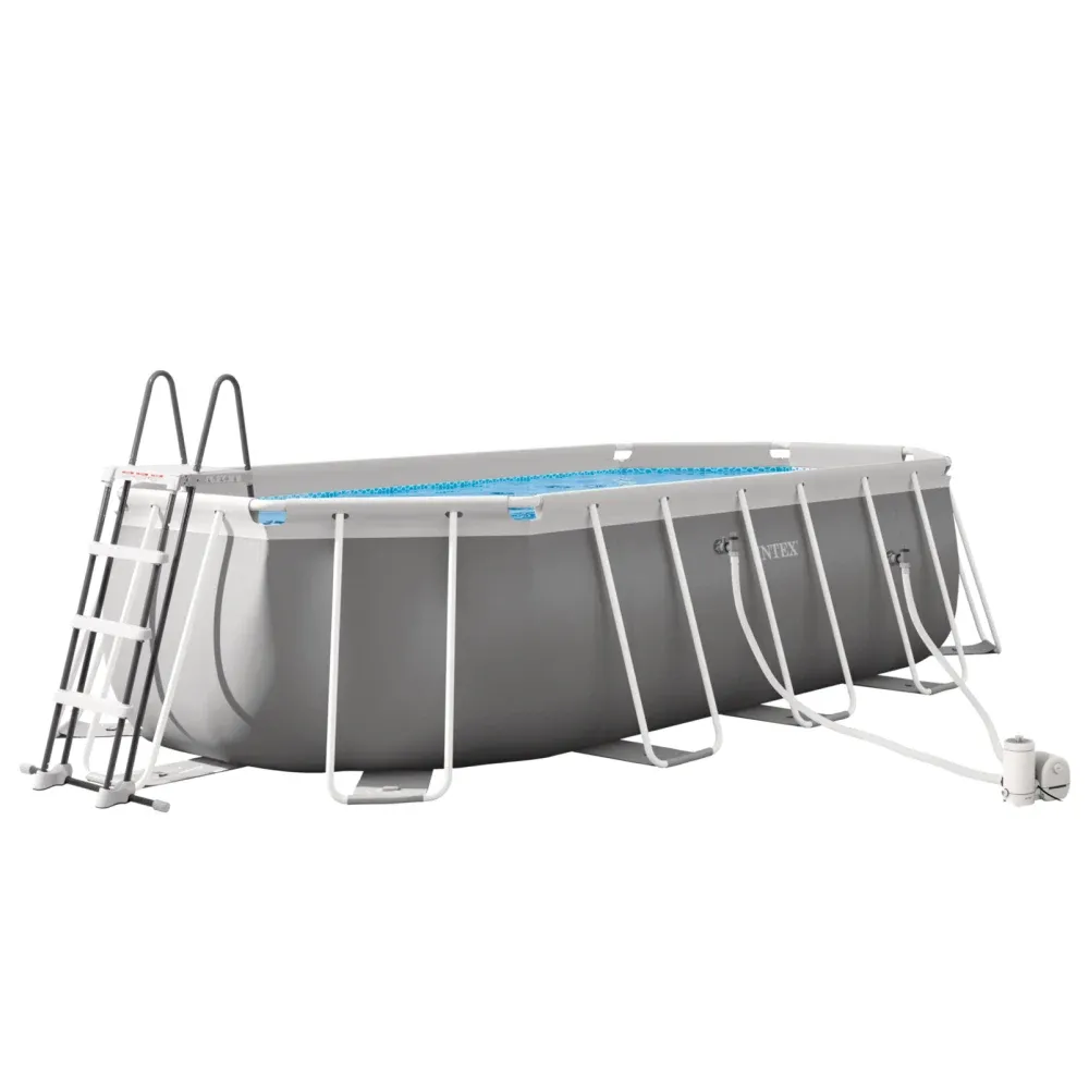 Бассейн с металлическим каркасом Prism Frame Oval 610×305×122 см, 18202 л, с насосом 5678 л/ч, полная комплектация, Intex (26798)