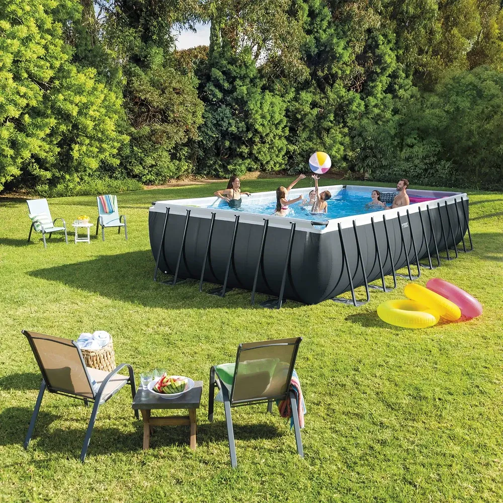 Piscină cu cadru metalic Ultra XTR Frame dreptunghiulară 732×366×132 cm, 31805 L, filtru nisip 7900 l/h, set complet, Intex (26364)