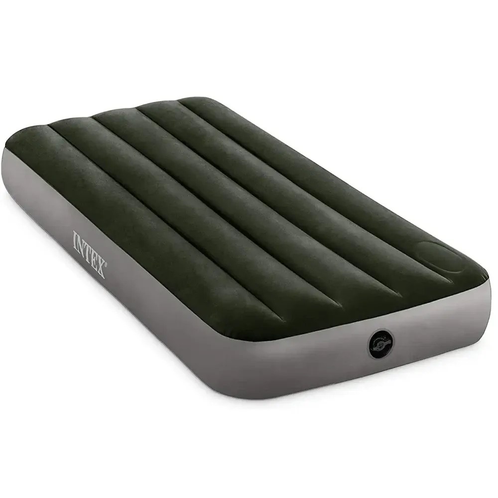 Надувной матрас Twin Classic Downy с ножным насосом, 99×191×25 см, макс. 136 кг, Интекс (64761)