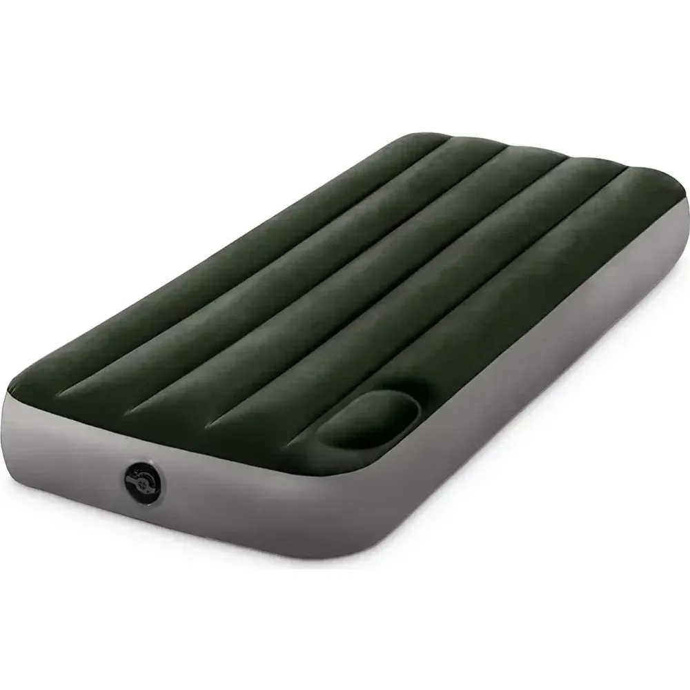 Надувной матрас Twin Jr. Classic Downy с ножным насосом, 76×191×25 см, макс. 136 кг, Интекс (64760)