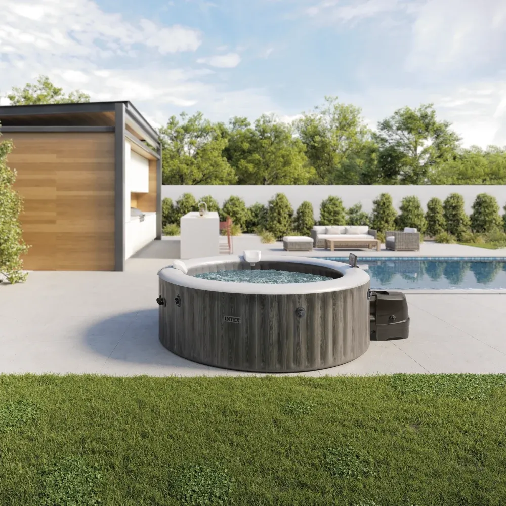 Spa gonflabil cu hidromasaj Greywood Deluxe, 216×71 cm, 1098 L, 6 persoane, Intex (28442)