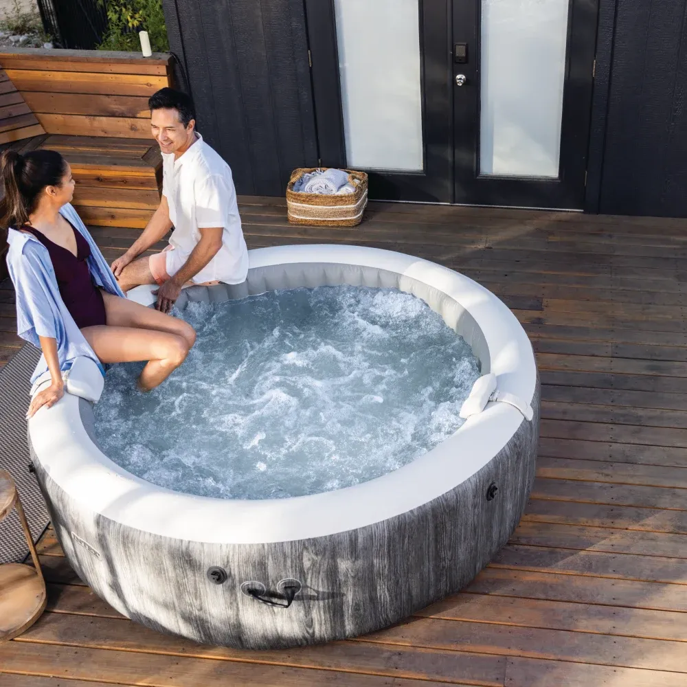 Spa gonflabil cu hidromasaj Greywood Deluxe, 216×71 cm, 1098 L, 6 persoane, Intex (28442)