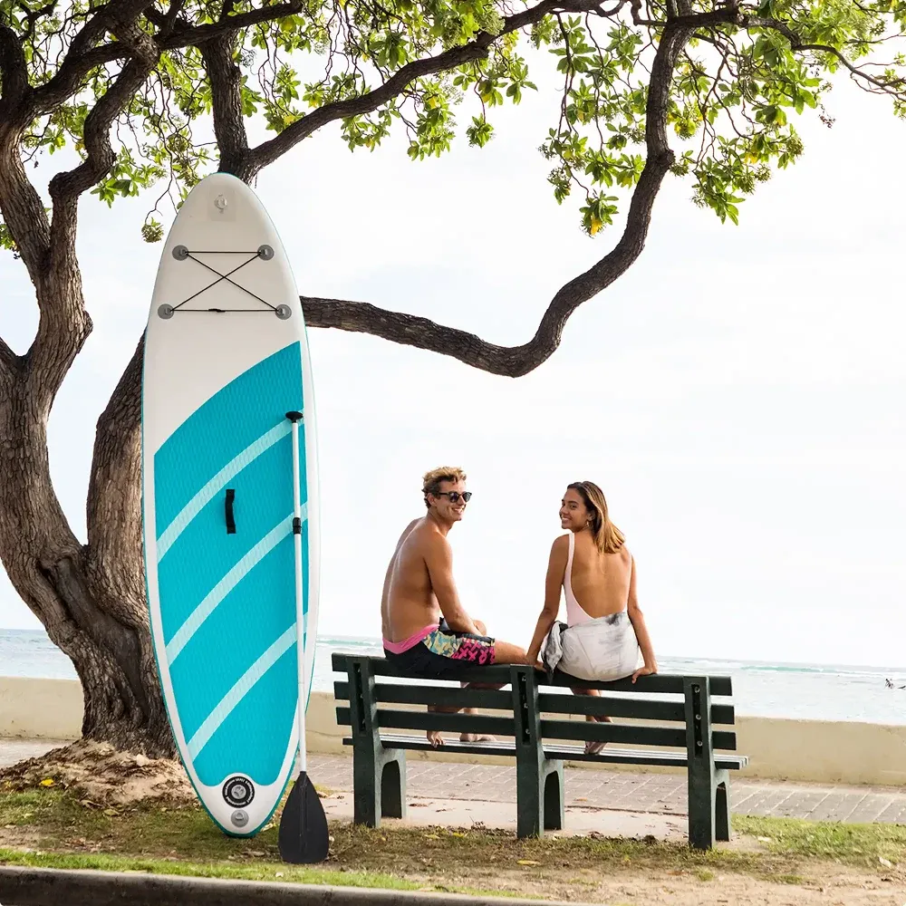 Надувная доска для SUP Aqua Quest 320, 320×81×15 см, в комплекте с насосом, веслом и сумкой, макс. 150 кг, Интекс (68242)
