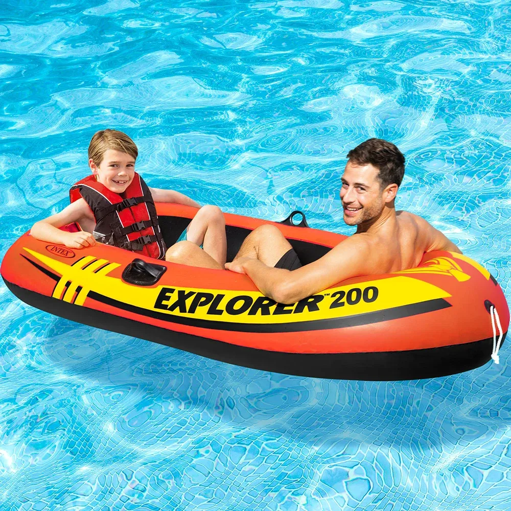 Надувная лодка Explorer 200, 185×94×41 см, макс. 95 кг, 6+ лет, Интекс (58330)
