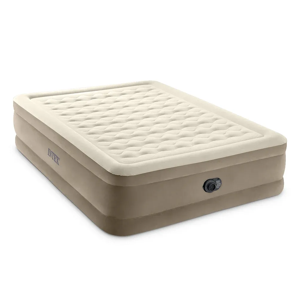 Надувная кровать Queen Ultra Plush со встроенным насосом, 152×203×46 см, макс. 272 кг, Интекс (64428)