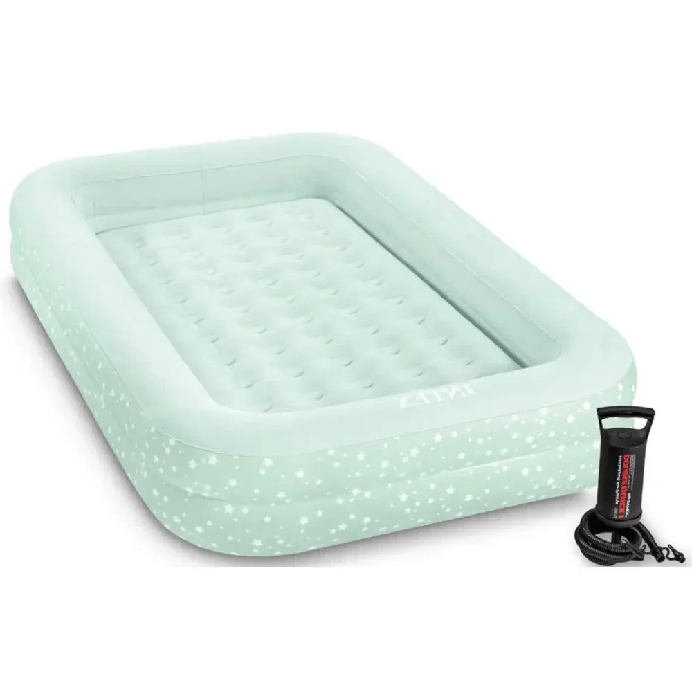 Pat gonflabil Kidz Travel cu margini laterale, 168×107×25 cm, 3–6 ani, Intex (66810)
