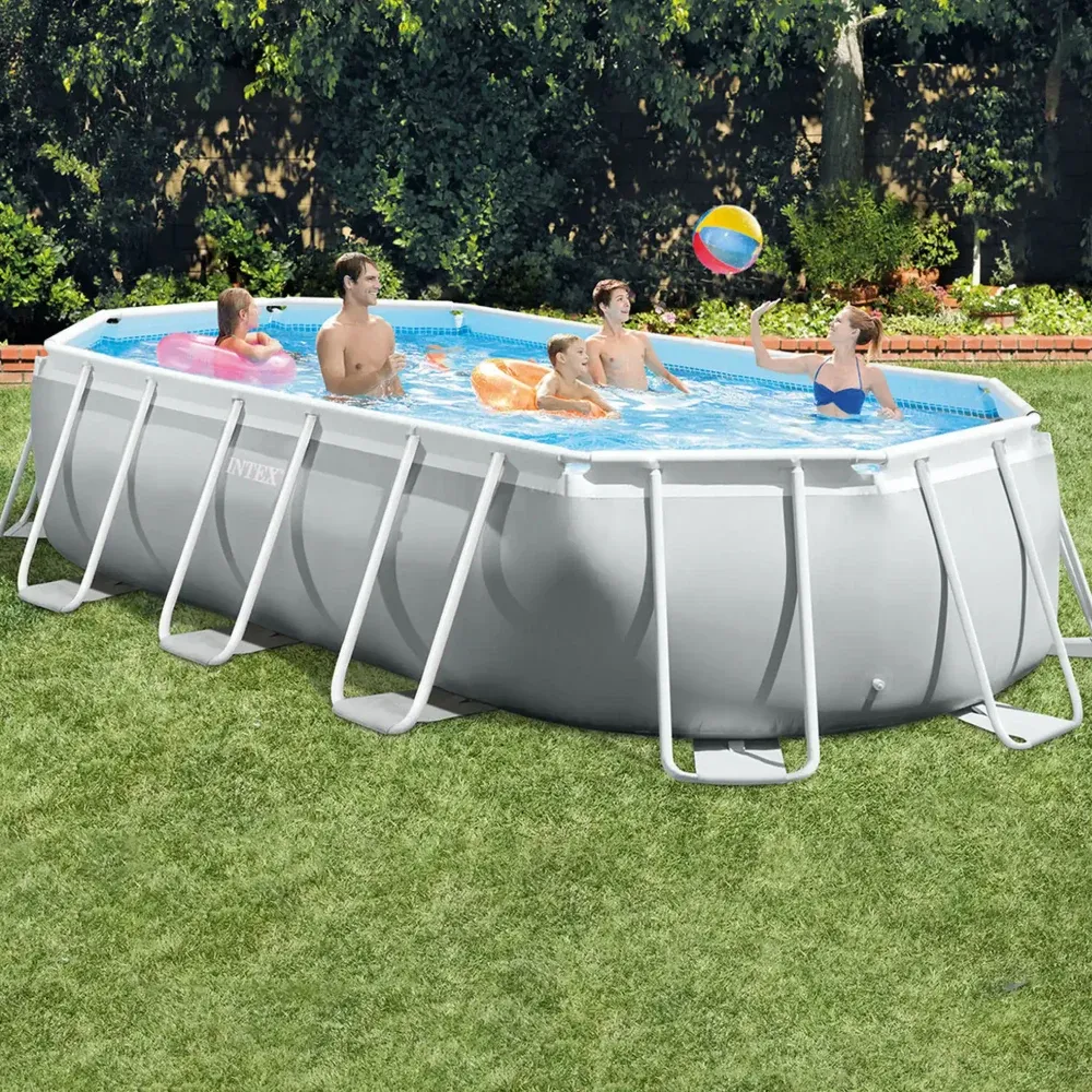 Piscină cu cadru metalic Prism Frame Oval 503×274×122 cm, 13365 L, cu pompă 5678 L/h, set complet, Intex (26796)