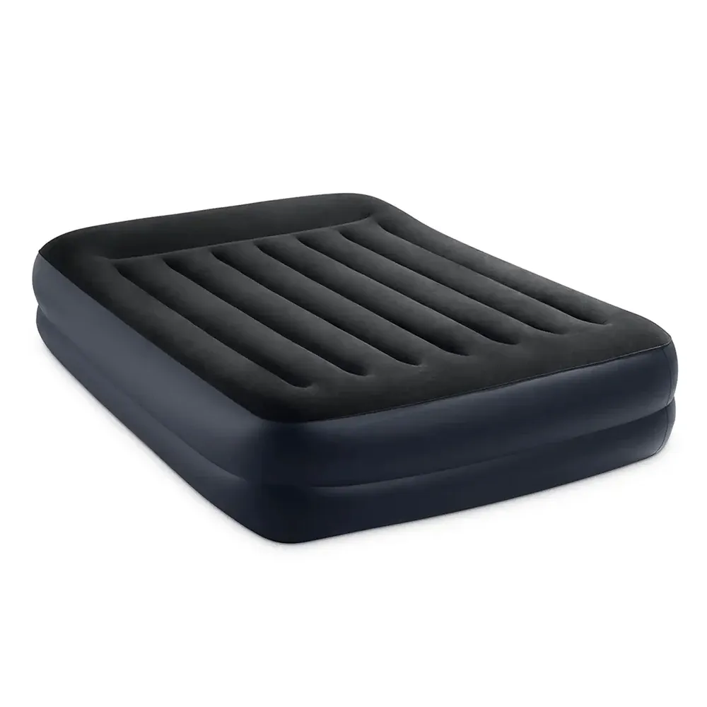 Надувная кровать Queen Pillow Rest со встроенным насосом, 152×203×42 см, макс. 272 кг, Интекс (64124)