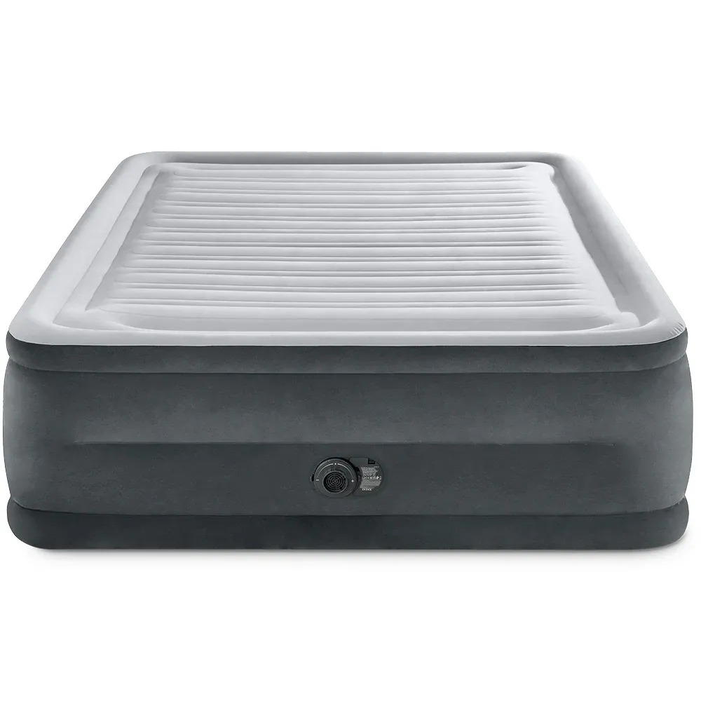 Pat gonflabil Queen Comfort-Plush cu pompă încorporată, 152×203×56 cm, max. 272 kg, Intex (64418)