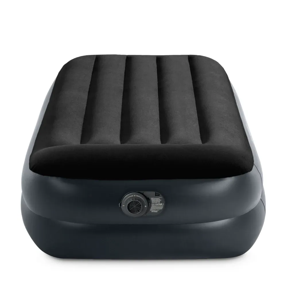 Надувная кровать Twin Pillow Rest со встроенным насосом, 99×191×42 см, макс. 136 кг, Интекс (64122)