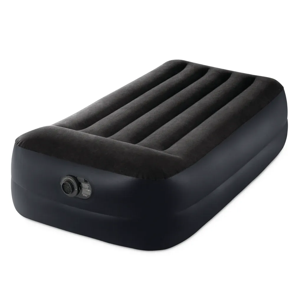 Надувная кровать Twin Pillow Rest со встроенным насосом, 99×191×42 см, макс. 136 кг, Интекс (64122)