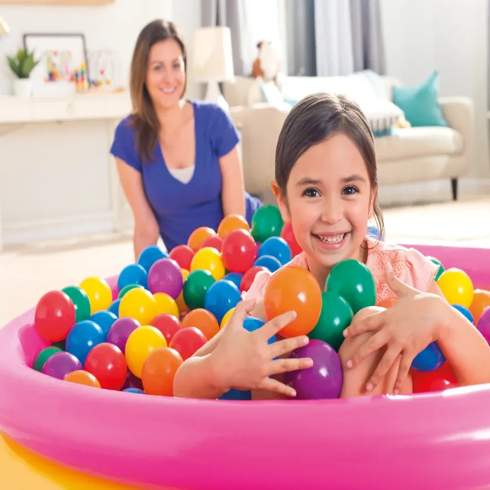 Mingi colorate Fun Ballz 8 cm, 100 bucăți, pentru centre de joacă, 2+ ani, Intex (49600)