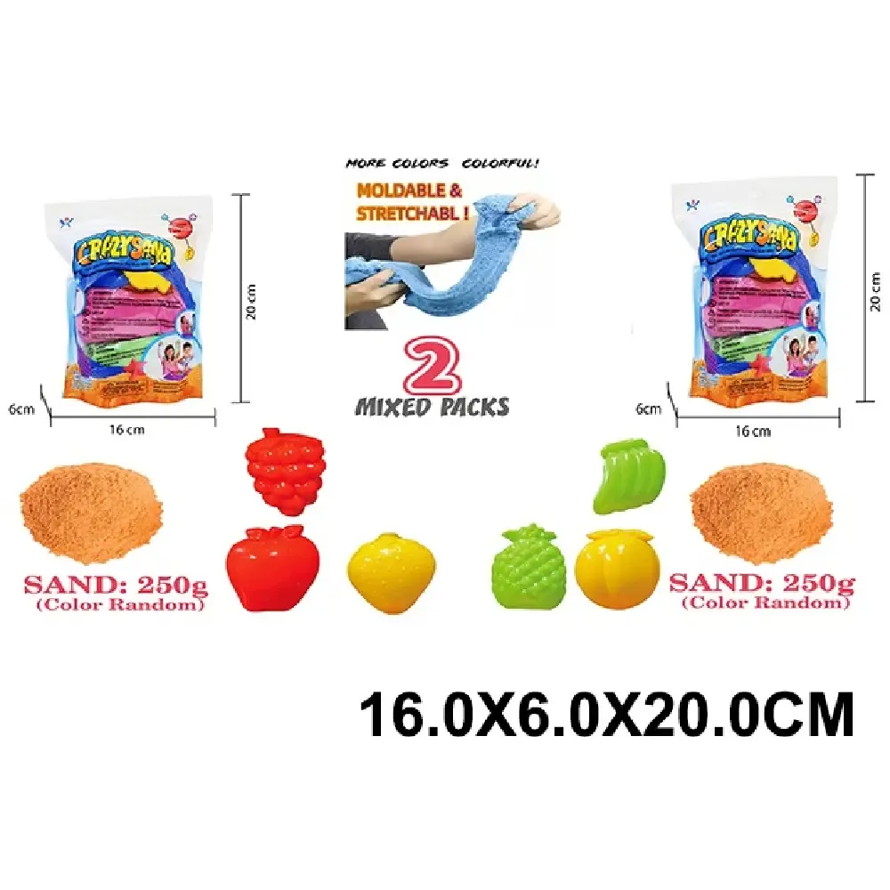 Nisip kinetic, 2 culori cu forme (59839)