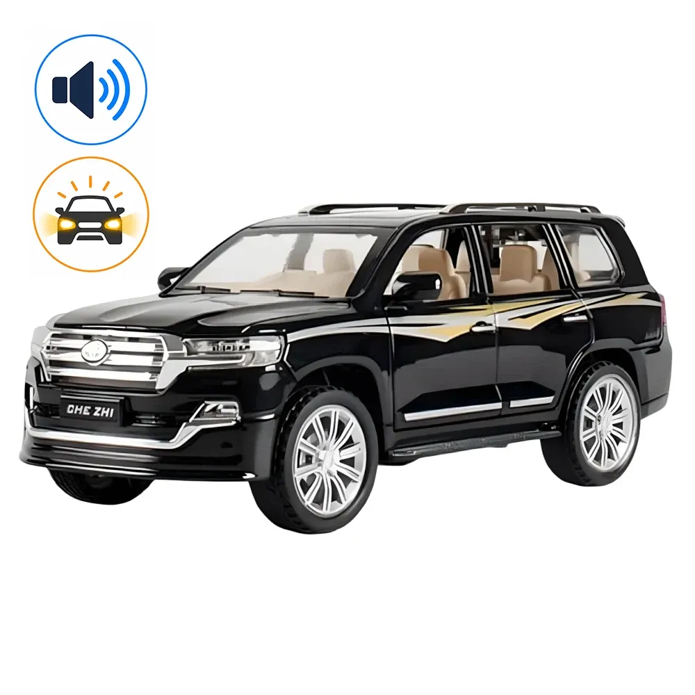 Mașină din metal Toyota Land Cruiser Prado, scară 1:24, neagră, MSZ (68270A/2)