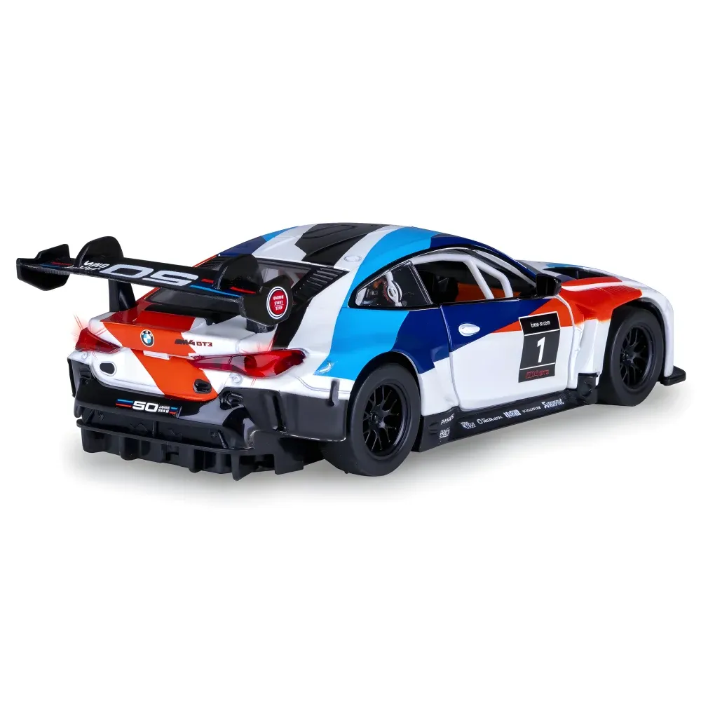 Mașină din metal BMW M4 GT3, scară 1:24, neagră, MSZ (68282A/2)