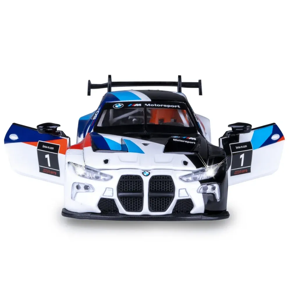 Mașină din metal BMW M4 GT3, scară 1:24, neagră, MSZ (68282A/2)