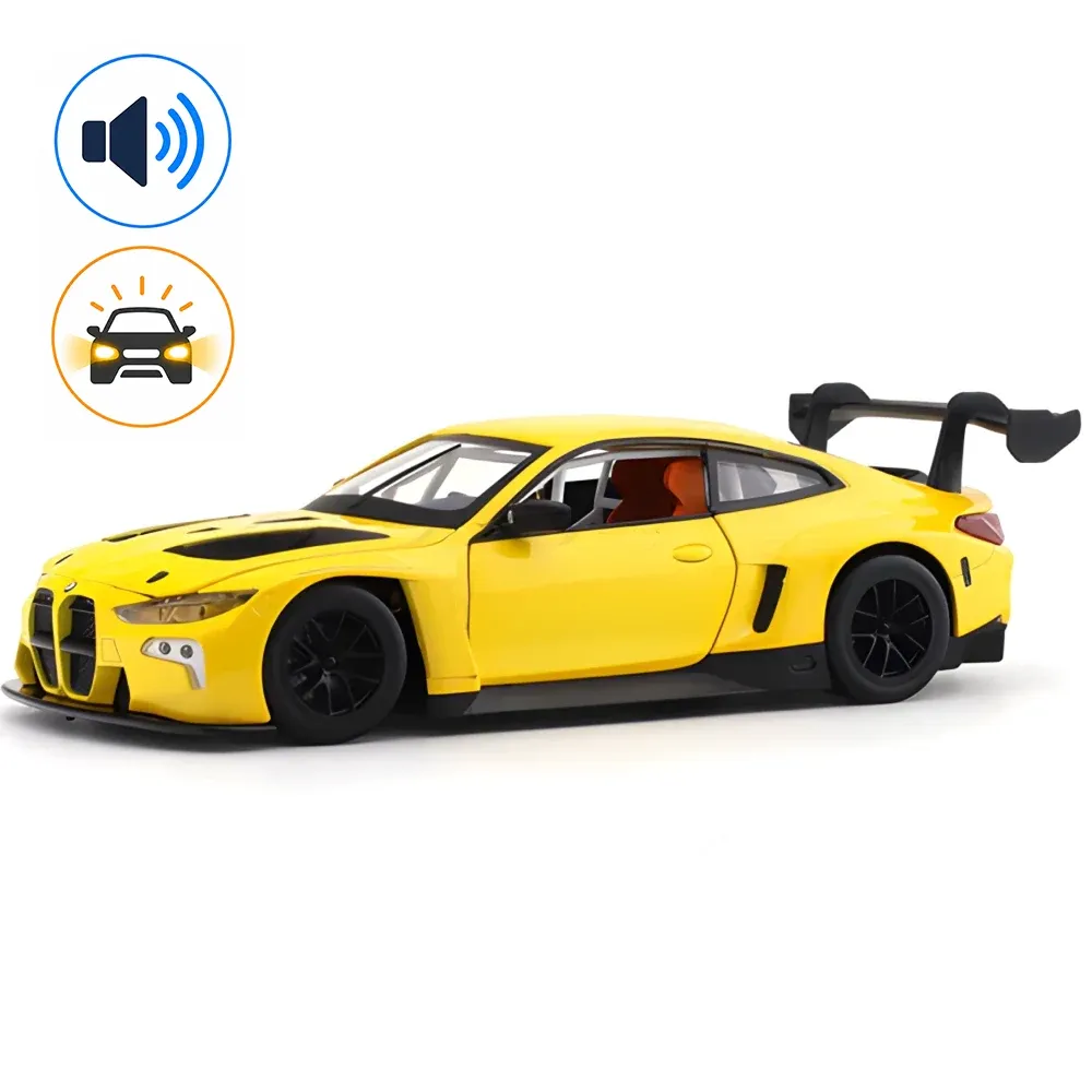 Литой автомобиль BMW M4 GT3 в масштабе 1:24, желтый MSZ (68277A)