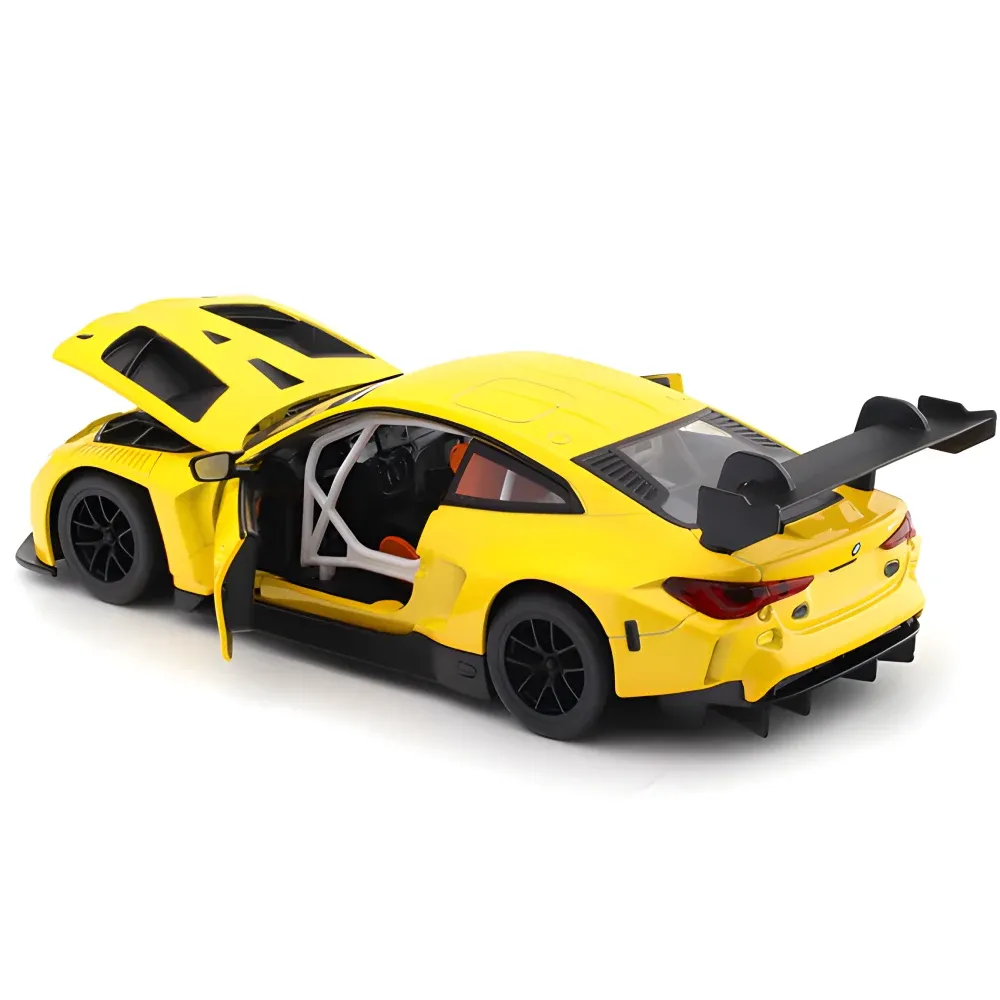 Литой автомобиль BMW M4 GT3 в масштабе 1:24, желтый MSZ (68277A)