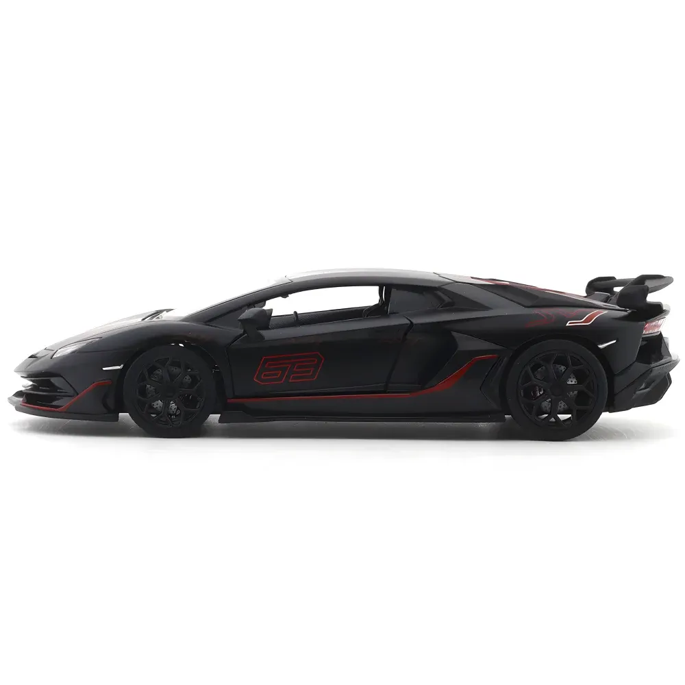 Lamborghini Aventador SVJ Metal Car, черный MSZ (68269A/2) в масштабе 1:24