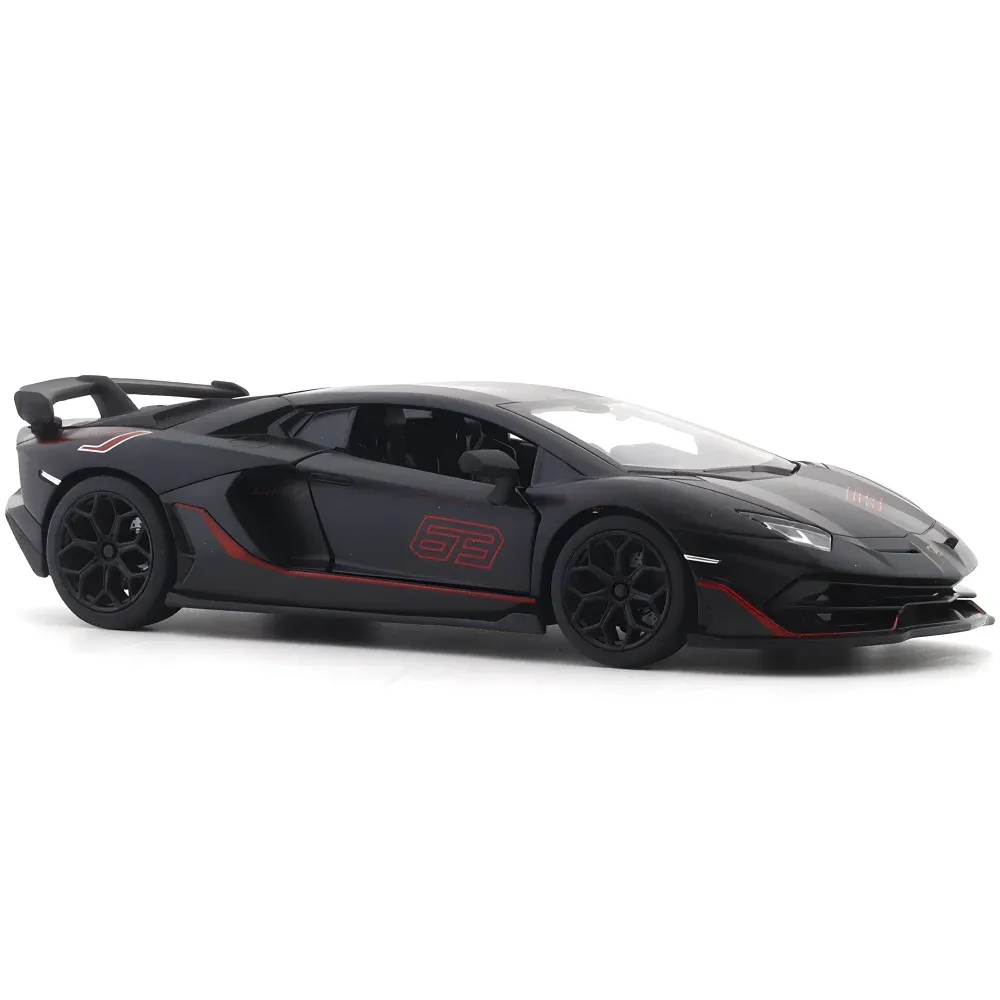 Lamborghini Aventador SVJ Metal Car, черный MSZ (68269A/2) в масштабе 1:24