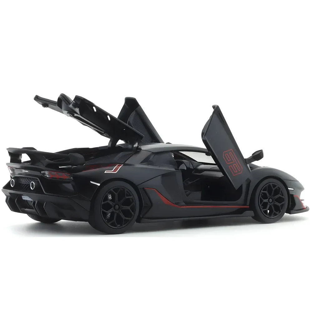Lamborghini Aventador SVJ Metal Car, черный MSZ (68269A/2) в масштабе 1:24