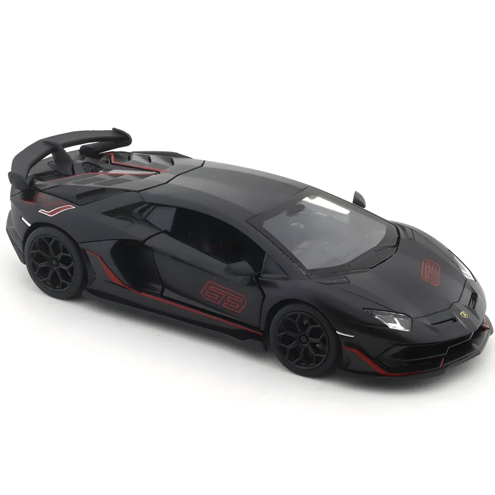 Lamborghini Aventador SVJ Metal Car, черный MSZ (68269A/2) в масштабе 1:24