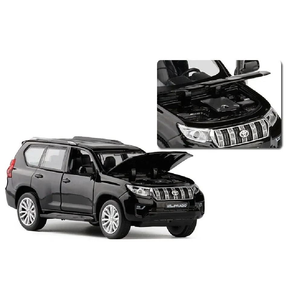 Mașină din metal Toyota Land Cruiser Prado, scară 1:32, neagră, MSZ (32482)