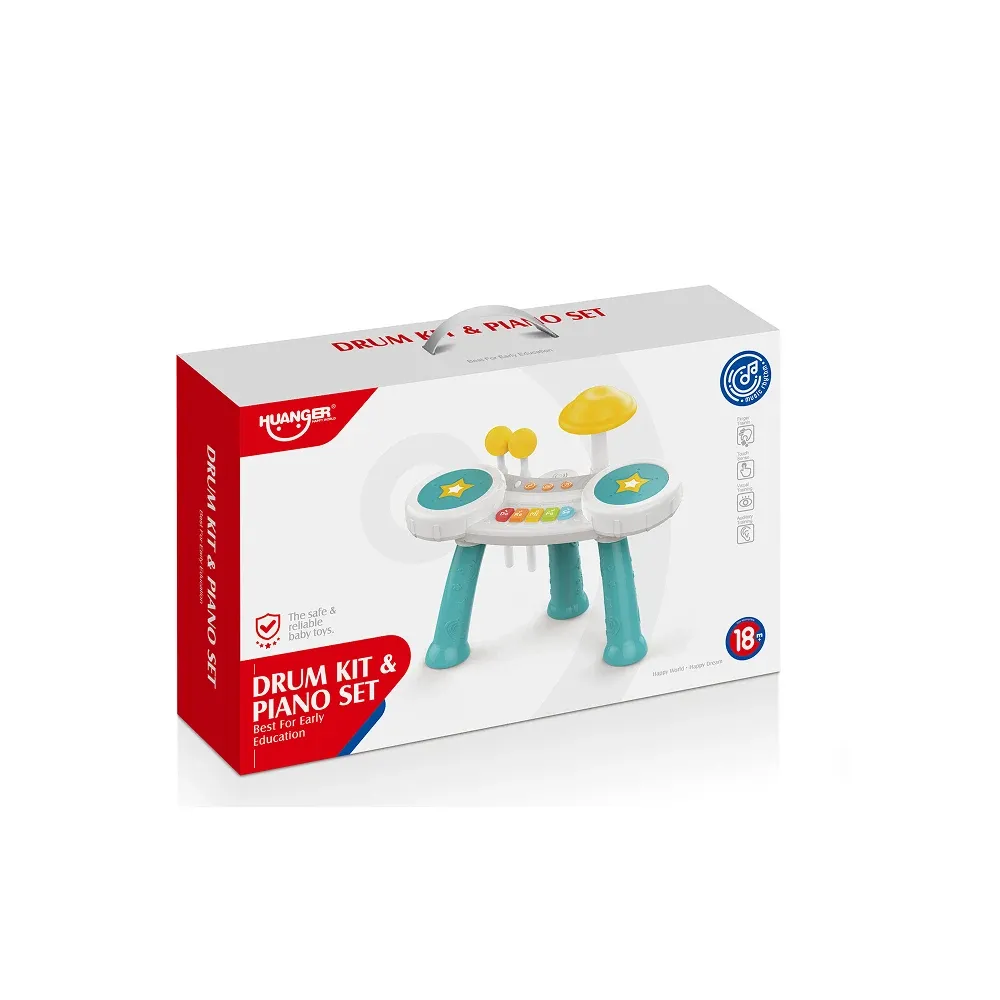 Set muzical de tobe cu lumini și sunete, Huanger HE0525 (78386)