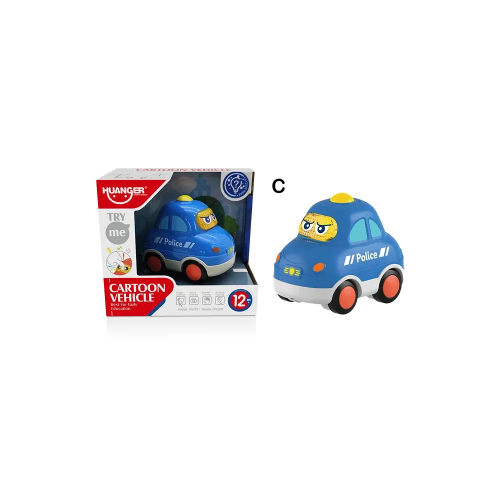 Mașinuță de poliție cu inerție, lumini și sunete, Huanger HE0537-C (78331)