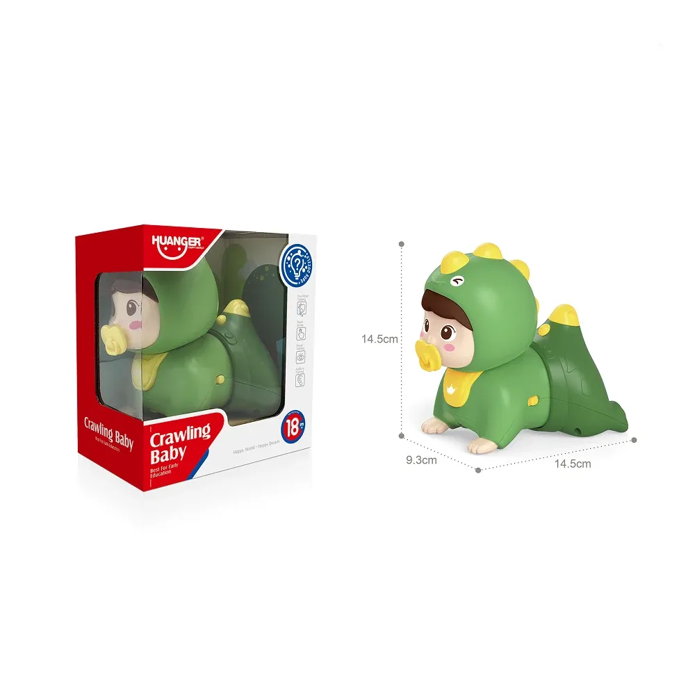 Păpușă interactivă cu mișcare, sunete și lumini, verde, Huanger HE0709 (78270)