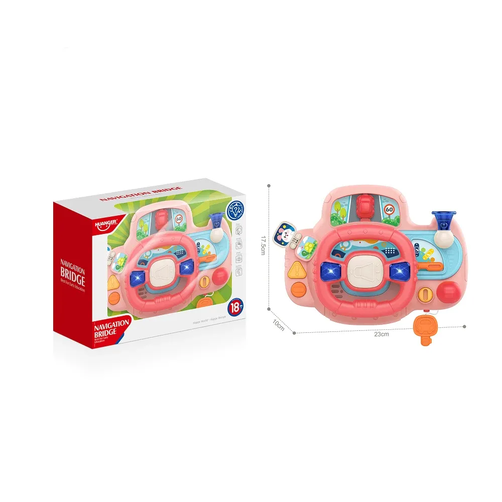Volan interactiv cu lumini și muzică, roz, Huanger HE0542 (678133)