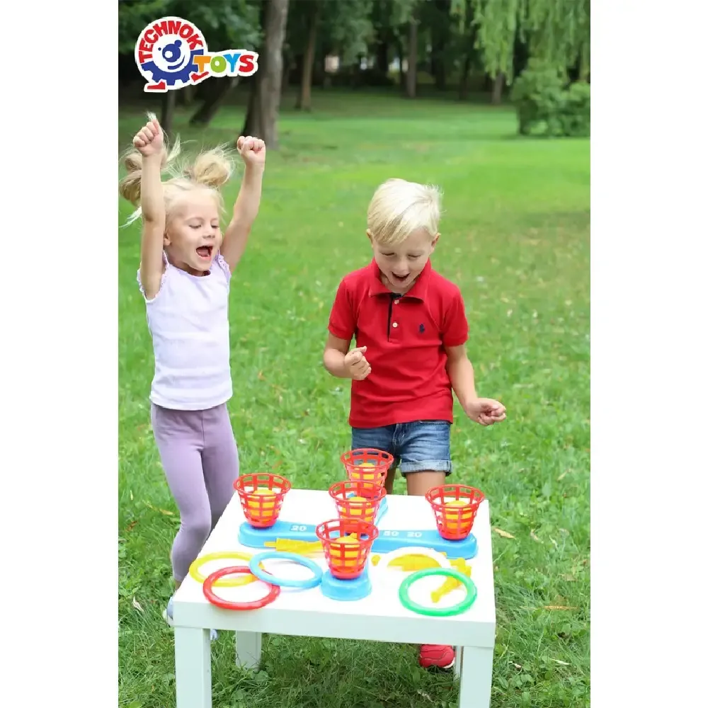 Set joc de îndemânare cu inele și ținte, Technok (3411)