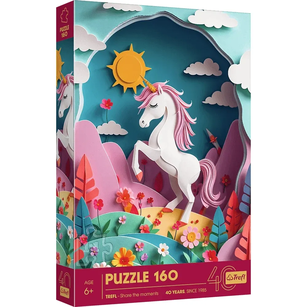 Trefl aniversar de 40 de ani – Artă pe hârtie: Unicorn, 160 elemente (40047)