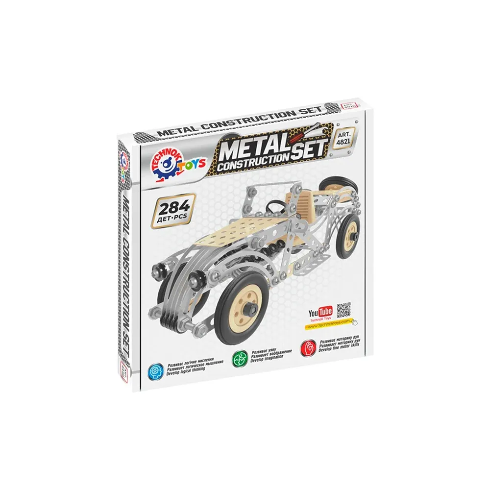 Constructor din metal „Mașină Retro”, 284 piese ,Technok (4821)