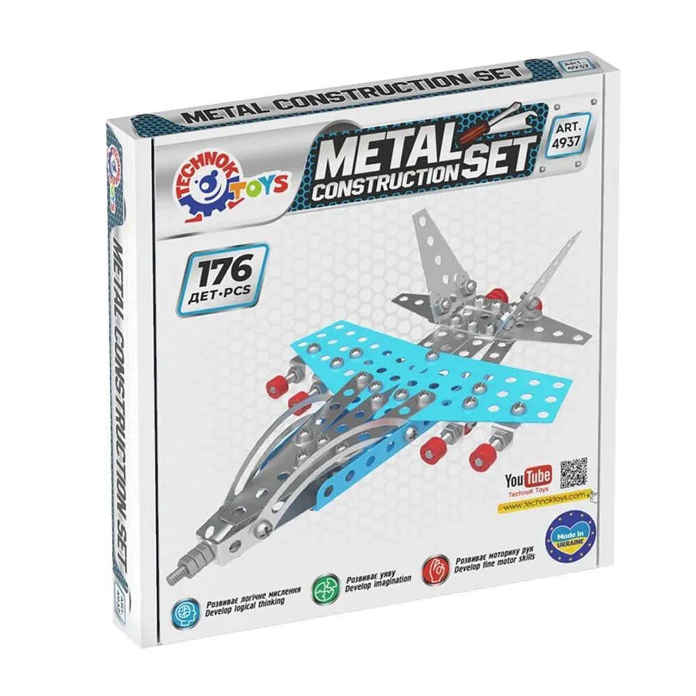 Constructor din metal „Avion” ,176 piese ,Technok (4937)