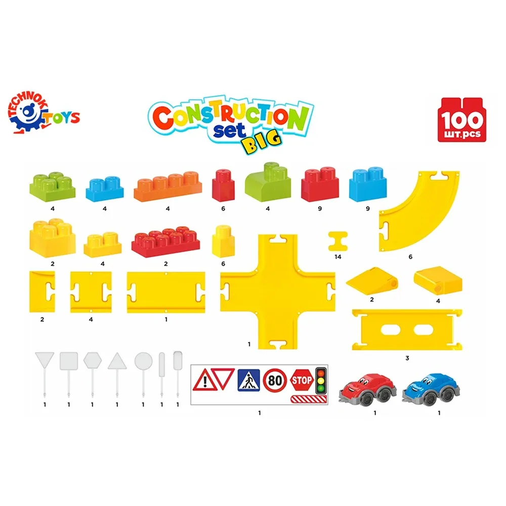 Constructor cu traseu auto, 100 piese ,Technok (8324)