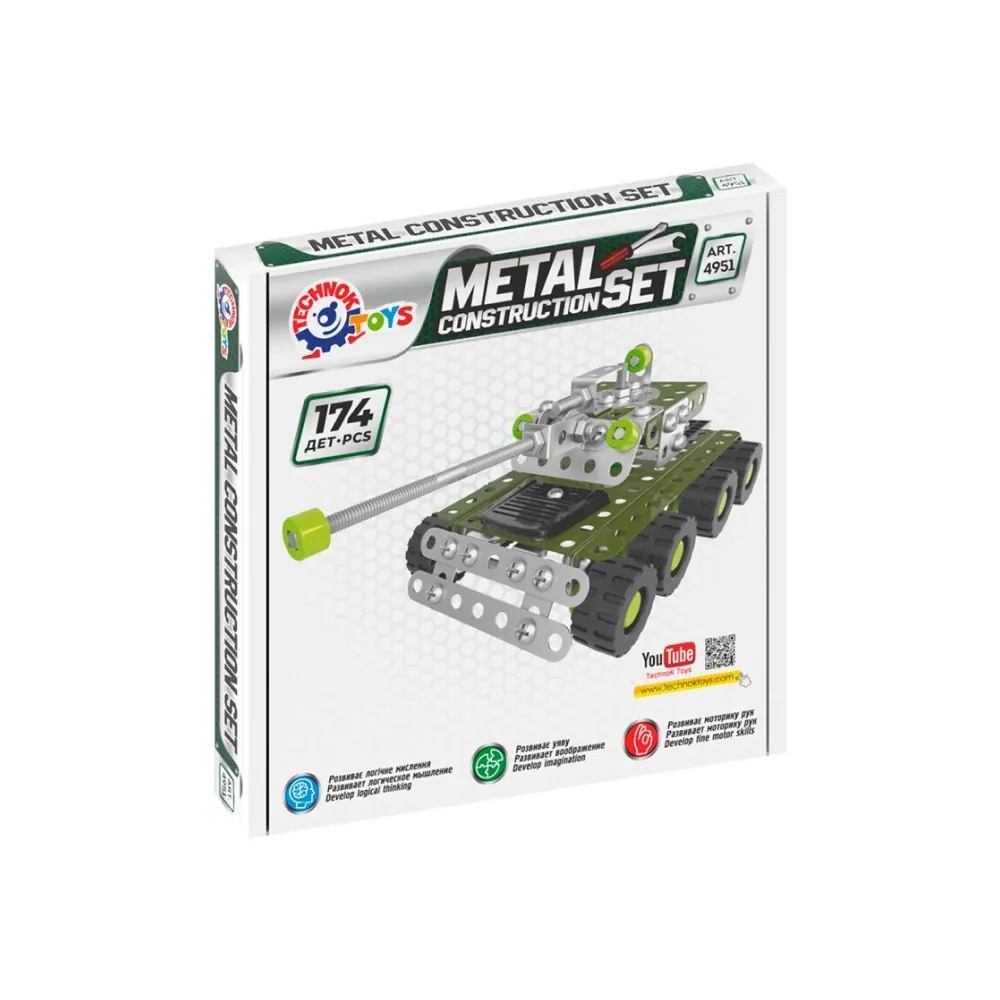 Constructor din metal „Tank”, 174 piese ,Technok (4951)