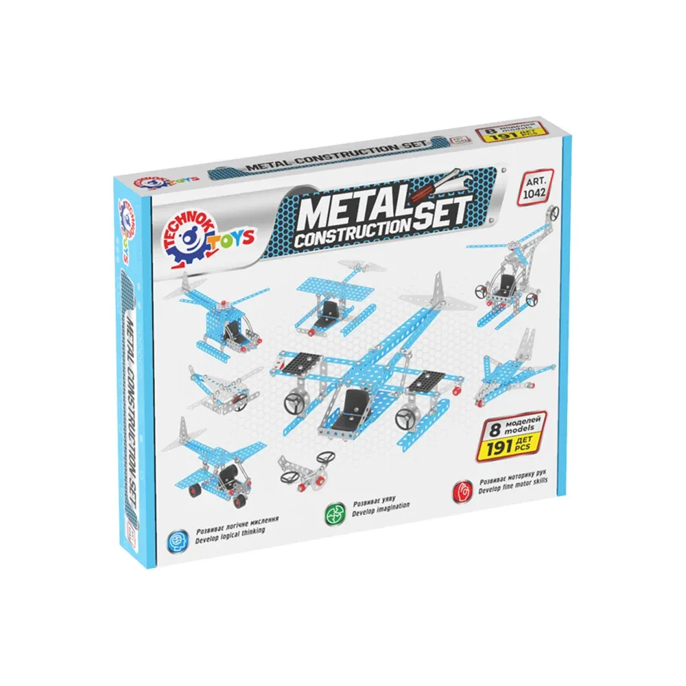 Constructor din metal „Transport aerian”, 191 piese ,Technok (1042)