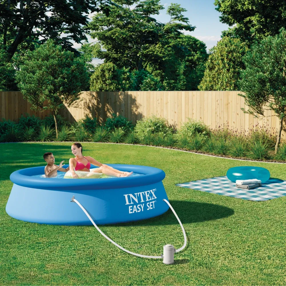 Piscină gonflabilă Easy Set 244×61 cm, 1942 L, cu pompă de filtrare 1250 L/h, Intex (28108)