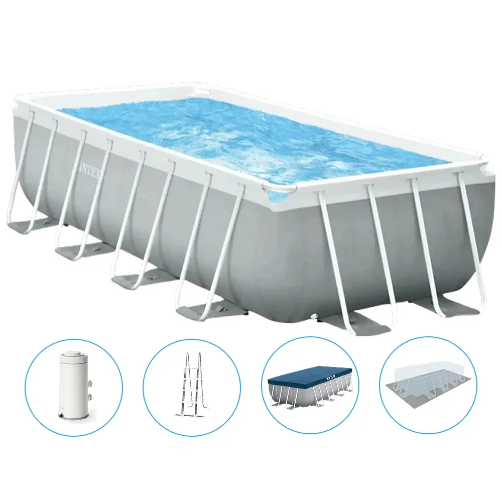 Piscină cu cadru metalic Prism Frame 488×244×107 cm, 10874 L, cu pompă 3785 L/h, set complet, Intex (26792)