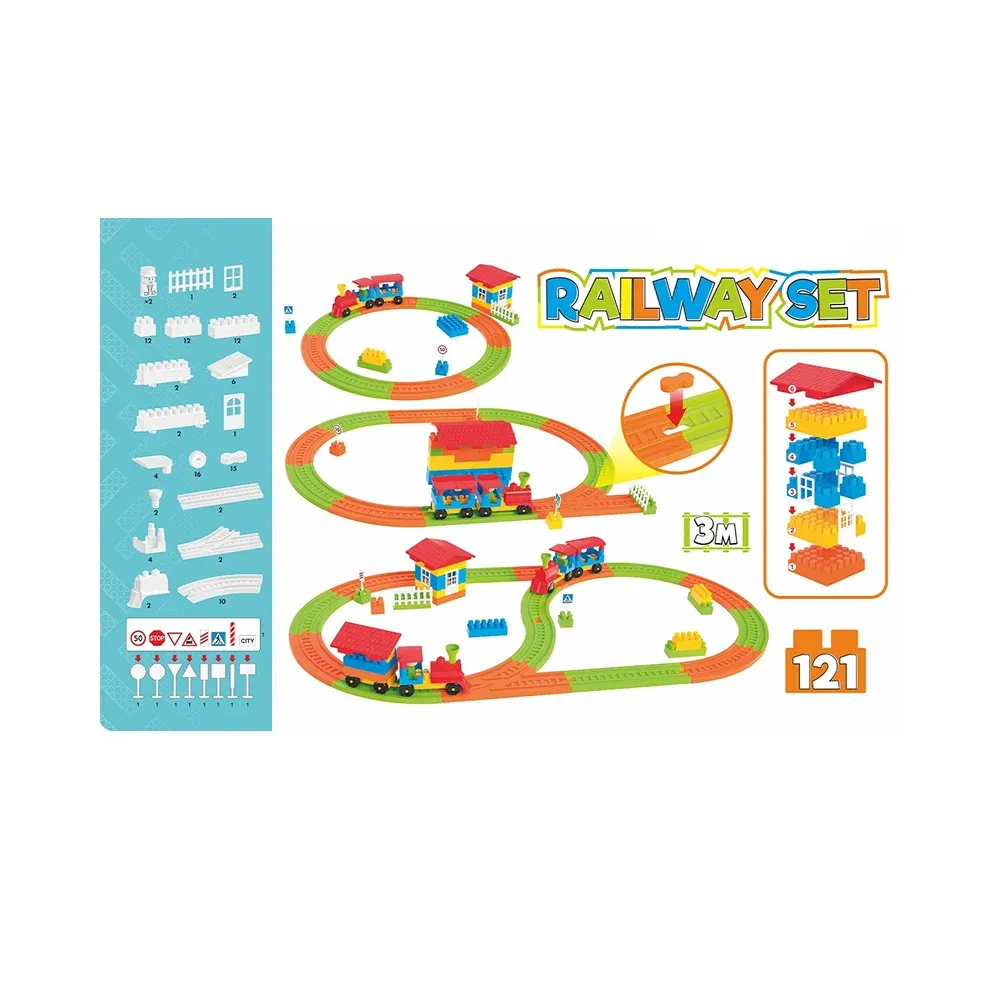 Constructor „Railway Set – Terminal 2”, 121 piese ,Technok (1240)