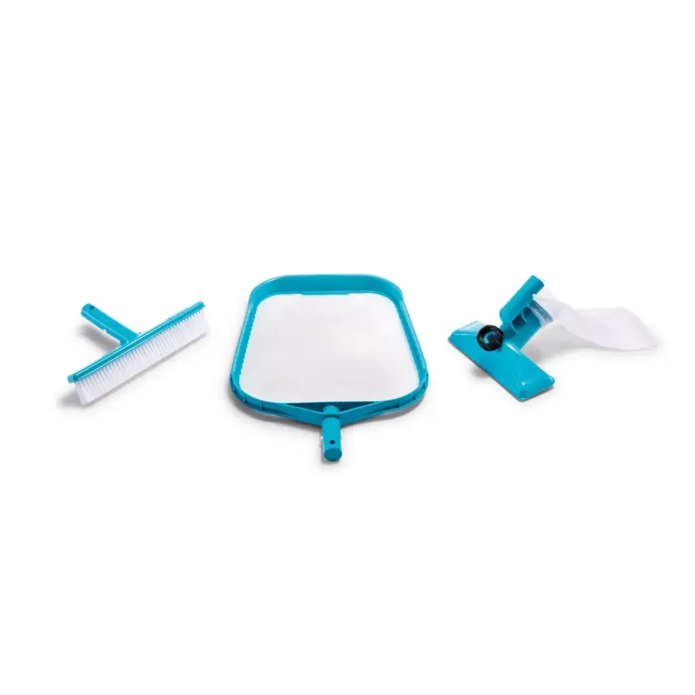 Set de curățare piscină până la 488 cm, plasă, perie și duză de aspirare cu sac colector, Intex (29056)