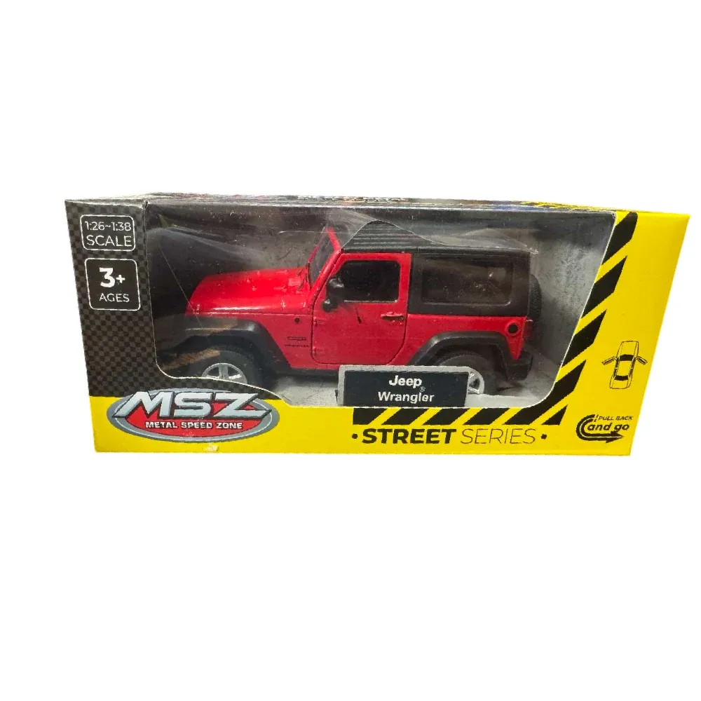 Mașină din metal Jeep Wrangler, scară 1:32, roșie, MSZ (22906)