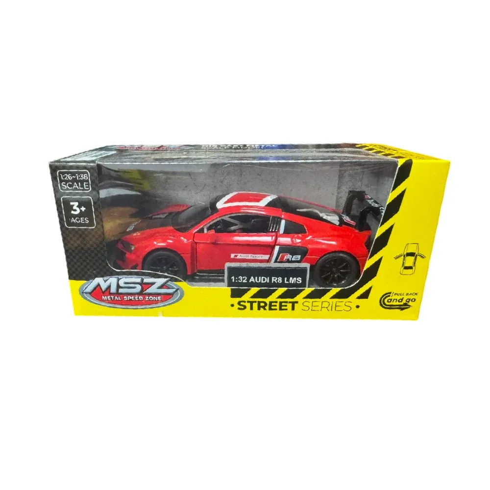 Mașină din metal Audi R8 LMS, scară 1:32, roșie, MSZ (29431)