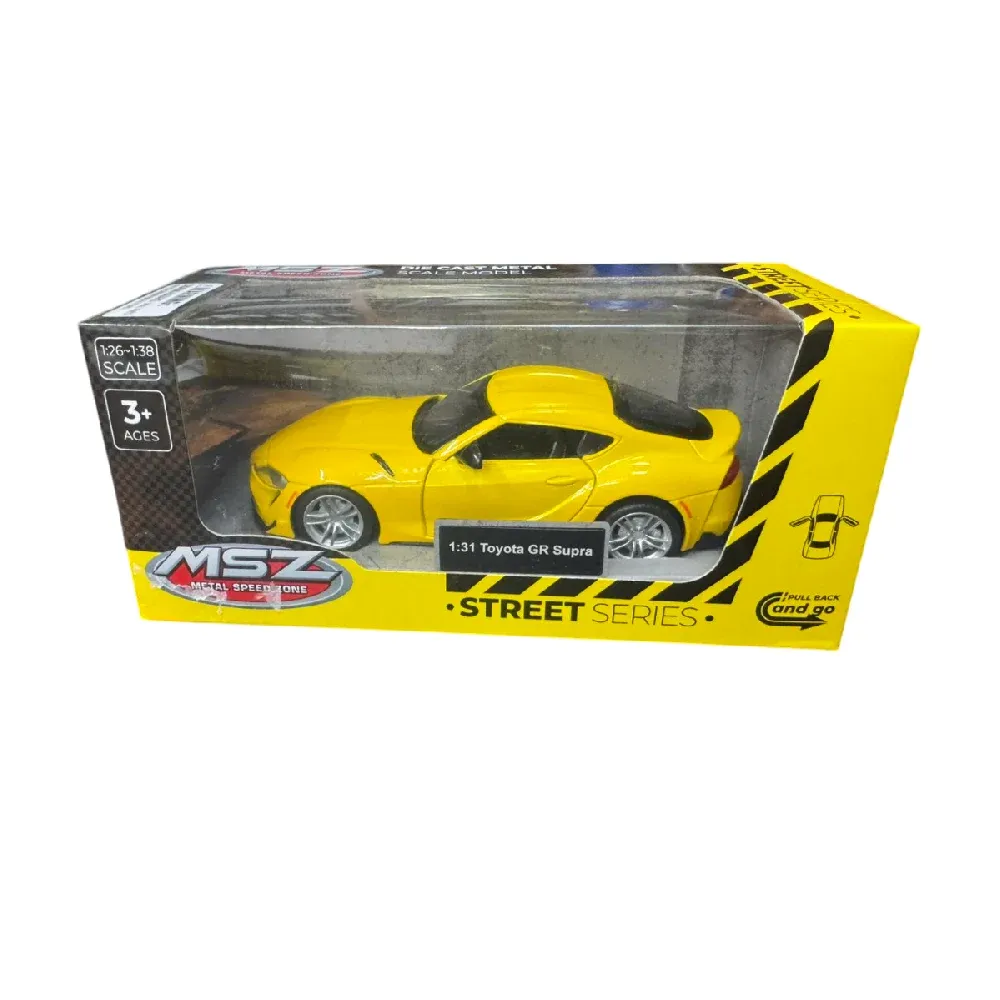 Mașină din metal Toyota GR Supra, scară 1:31, galbenă, MSZ (26515)