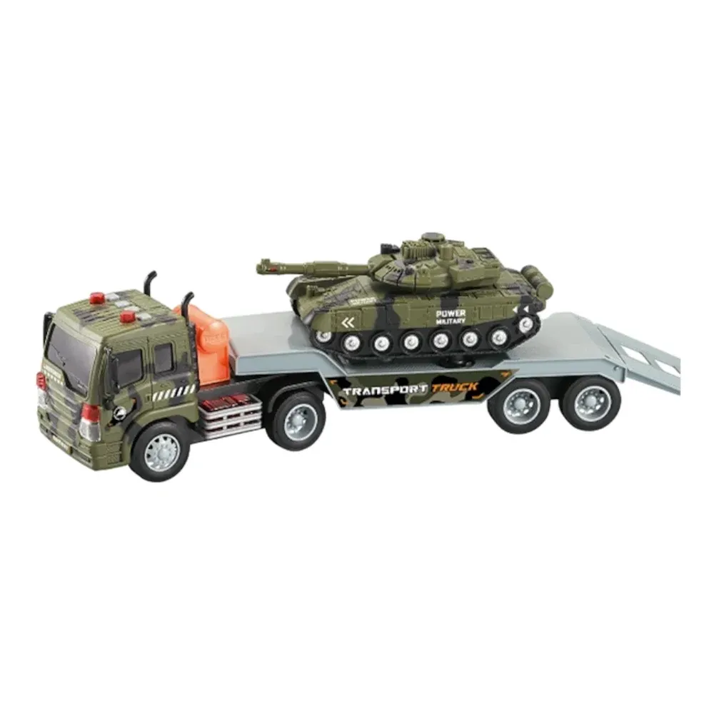 Camion transportor militar cu tanc, cu inerție, lumini și sunete – 1:16 – WY571I ,Wenyi (95713)