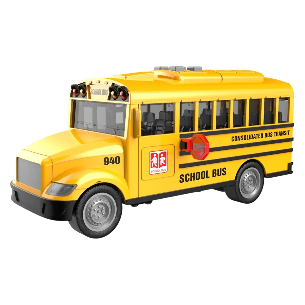 Autobuz școlar cu inerție, lumini și sunete – 1:16 – WY940A ,Wenyi (19405)