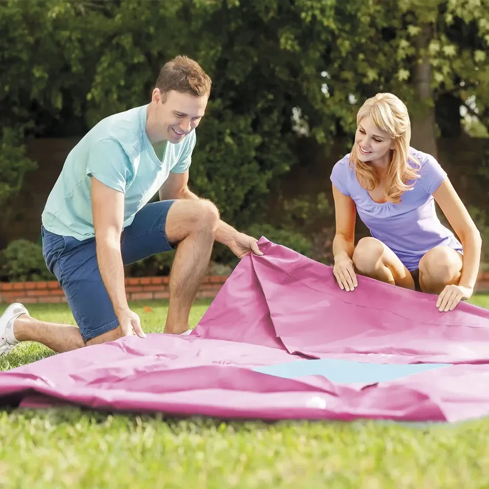 Piscină cu cadru metalic Rectangular Frame Pink 220×150×60 cm, 1662 L, Intex (28266)