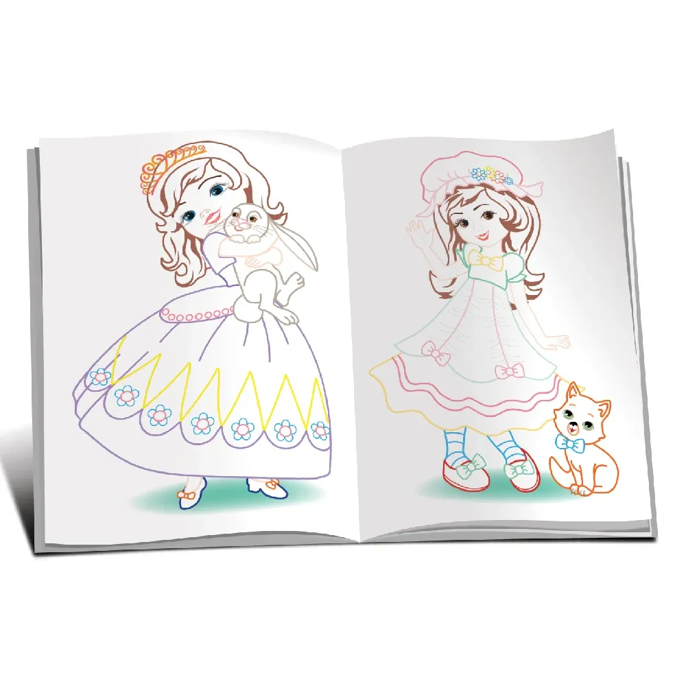 Большая книжка-раскраска. Маленькие принцессы (43561)